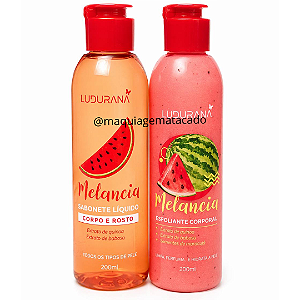 Kit 01 Esfoliante Corporal Melancia B00260 e 01 Sabonete Corpo e Rosto Melancia B00292 Ludurana