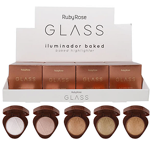 Kit 05 Unidades Iluminador Baked Glass Ruby Rose HBF1604