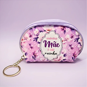 Bolsinha Porta Objeto com Chaveiro Roxo 11x7x3cm HC86741