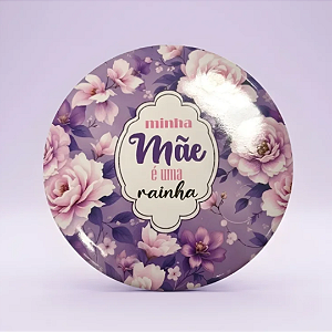 Espelho de Bolsa Duplo Redondo Roxo 7,5x7,5cm HJ79213