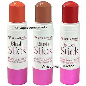 Kit 03 Unidades Blush Stick Multifuncional Bella Femme BF10197
