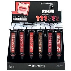 Lip Gloss Bella Femme BF10010 Atacado Box 24 Unidades