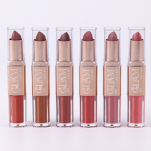 Kit 06 Unidades Batom Duo Glam Vivai 3238