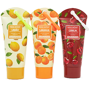 Kit 03 Unidades Creme Para as Mãos Miss Rôse Limão, Laranja e Cereja 7912-025M