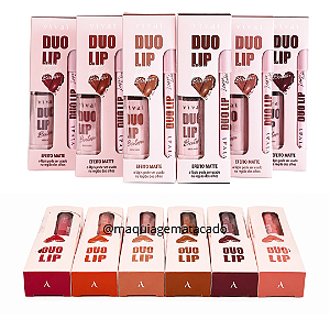 Kit 06 Unidades Duo Lip Lápis Labial e Batom Vivai 3411 Cores 01 ao 06