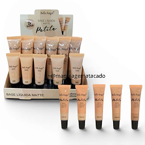 Base Líquida Matte Petite 5 Tons Belle Angel B177 Cores 02 a 06 Atacado Box 24 Unidades