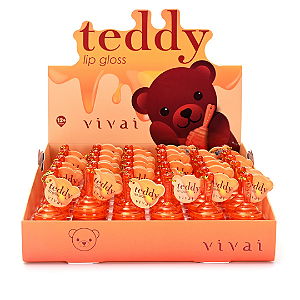 Lip Gloss Pote de Mel Teddy Vivai 3183 Atacado Box 36 Unidades