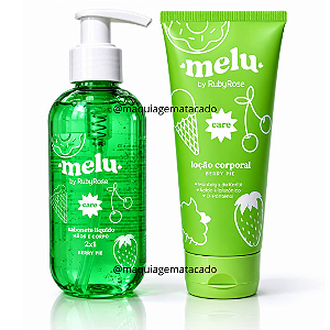 Kit Corporal Melu by Ruby Rose Berry Pie: 01 Sabonete Líquido 2 em 1 e 01 Loção Corporal