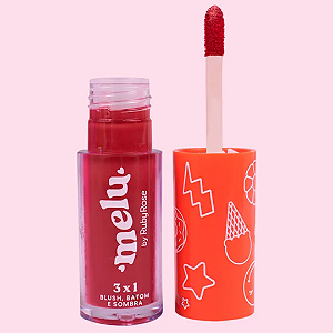 Blush, Batom e Sombra 3 em 1 Melu by Ruby Rose RR1100 Cor 04 Midnight Love