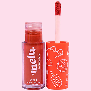 Blush, Batom e Sombra 3 em 1 Melu by Ruby Rose RR1100 Cor 06 Summer Baby
