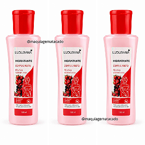 Kit 03 Unidades Hidratante Corpo e Rosto Ludurana Frutas Vermelhas B00437