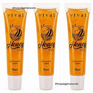 Kit 03 Unidades Esfoliante Labial Honey Scrub Vivai 3422