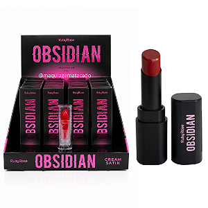 Batom Cream Satin Obsidian Ruby Rose HB7000 Cor 06 Atacado Box 12 Unidades