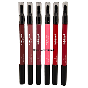 Kit 06 Unidades Lápis Labial Lip Power com Pincel para Esfumar Mia Make 620