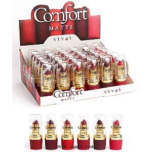 Batom Comfort Matte Vivai 3134 Atacado Box 36 Unidades