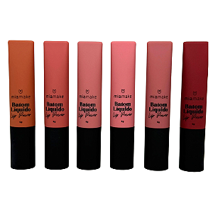 Kit 06 Unidades Batom Líquido Lip Power Mia Make 619