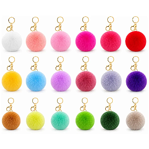 Chaveiro Pompom Pelúcia Cor Aleatória - Unidade