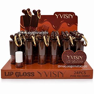 Lip Gloss com Mosquetão Chaveiro Yvisiy VS5007 Atacado Box 24 Unidades