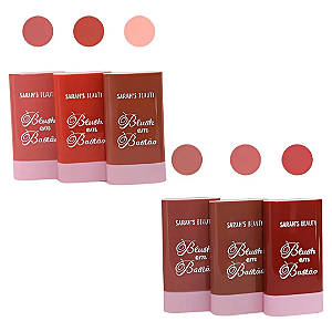 Kit 06 Unidades Blush em Bastão Sarah's Beauty S6575