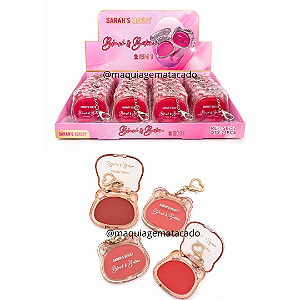 Blush e Batom 2 em 1 com Chaveiro Sarah's Beauty S6752 Atacado Box 24 Unidades