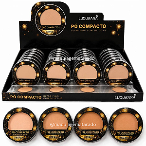 Pó Compacto Ultra Fino com Silicone Ludurana B00199 Atacado Box 24 Unidades