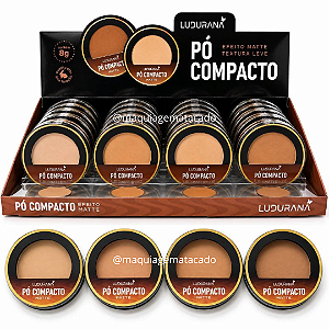 Pó Compacto Efeito Matte Ludurana B00002 Atacado Box 24 Unidades