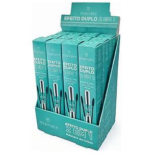 Máscara Para Cílios Efeito Duplo 2 em 1 Peel Off Volume Intenso Mia Make 597 Rímel Atacado Box 12 Unidades