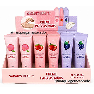Creme Para as Mãos Sarah's Beauty S8274 Atacado Box 24 Unidades