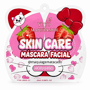 Máscara Facial Skincare Coleção Animais Yoyo Maquiamor Morango YYM666601