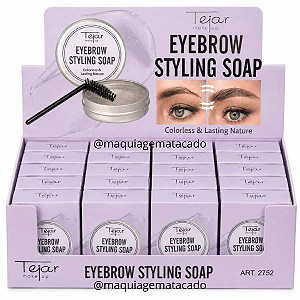 Cera Modeladora de Sobrancelhas Eyebrow Styling Soap com Pincel Aplicador Tejar Makeup TJ2752 Atacado Box 24 Unidades