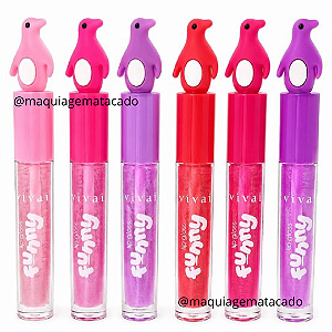 Kit 06 Unidades Lip Gloss Funny Vivai 3454