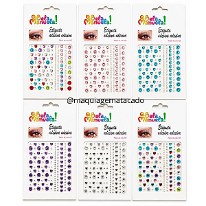 Kit 06 Unidades Cartela Adesivo Auto Colante Cores Aleatórias QBM762