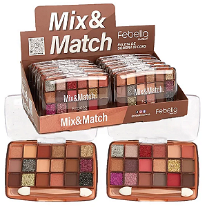 Paleta de Sombras Mix e Match Febella PSO30347 Atacado Box 12 Unidades