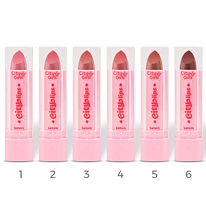 Kit 06 Unidades Batom Semi Matte City Lips City Girls CG487 Cores A