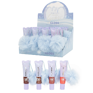 Gloss Brilho Verniz Coleção Snow com Pompom Chaveiro Mia Make 633 Atacado Box 24 Unidades