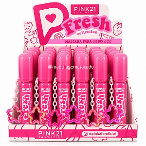 Máscara Para Cílios Define e Volume Fresh Collection com Chaveiro Pink 21 CS7011 Atacado Box 24 Unidades