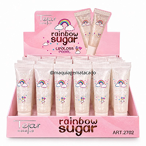 Lip Gloss Rainbow Sugar 15ml Tejar TJ2702 Atacado Box 24 Unidades