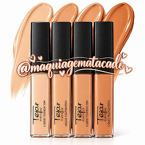 Kit 04 Unidades Corretivo Base Silky Texture Tejar Makeup TJ392