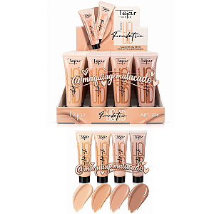 Base Líquida Liquid Foundation Tejar Makeup TJ224 Atacado Box 24 Unidades