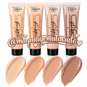 Kit 04 Unidades Base Líquida Liquid Foundation Tejar Makeup TJ224