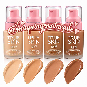 Kit 04 Unidades Base Líquida True Skin Tejar Makeup TJ2815