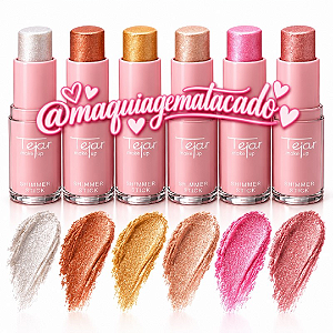 Kit 06 Unidades Iluminador Bastão Shimmer Stick Tejar Makeup TJ385