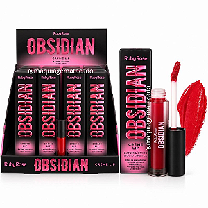 Batom Líquido Crème Lip Obsidian Ruby Rose HB7100 Cor OCL03 Atacado Box 12 Unidades