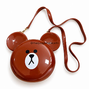 Bolsa Transversal Infantil Ursinho Marrom