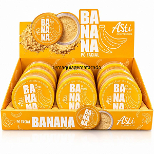 Pó Facial Banana Asti Cosméticos PB01 Atacado Box 12 Unidades