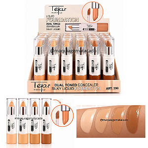 Base + Corretivo Dual Toned Tejar Makeup TJ290 Atacado Box 24 Unidades