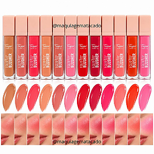 Kit 12 Unidades Blush Líquido À Prova D'Água Tejar Makeup TJ2783