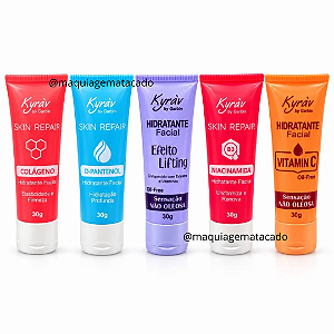 Kit 05 Unidades Hidratante Facial Kyrav by Garbin: Colágeno, D-Pantenol, Efeito Lifting, Niacinamida e Vitamina C