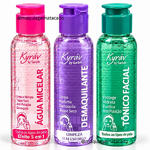 Kit 03 Unidades Skincare Kyrav by Garbin: Água Micelar, Demaquilante e Tônico Facial