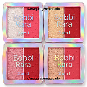 Kit 04 Unidades Paleta 2 em 1 Blush e Iluminador Bobbi Rara BB5199